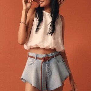 Pilcro Micro Denim Shorts   Size- 28